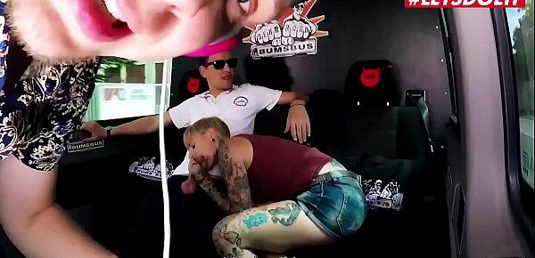  LETSDOEIT - Tattooed Blonde Milf Fucked Hard In The Sex Bus